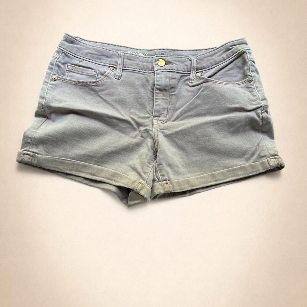 Mossimo Denim Mid Rise Mini Shorts Pink Super Stretch Women's Size 8/29